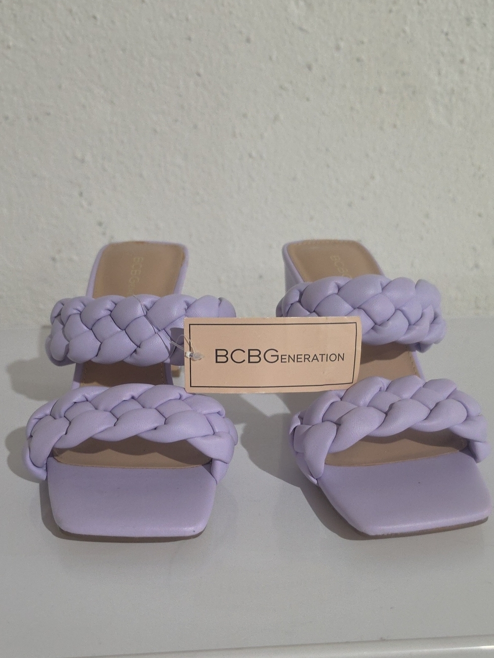 BCBGeneration Finaa Lavender Braided Double-Strap Slide Sandals sz. 7.5